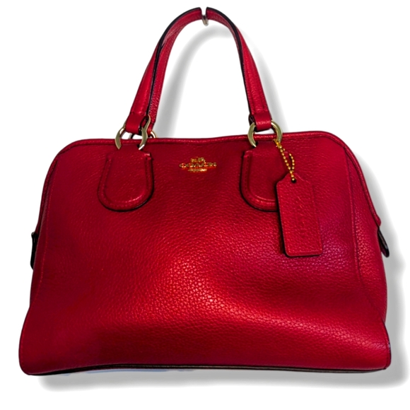 Coach | Retro Leather Canvas Tan Red Beige Handbag Tote Bundle - Picture 2 of 7